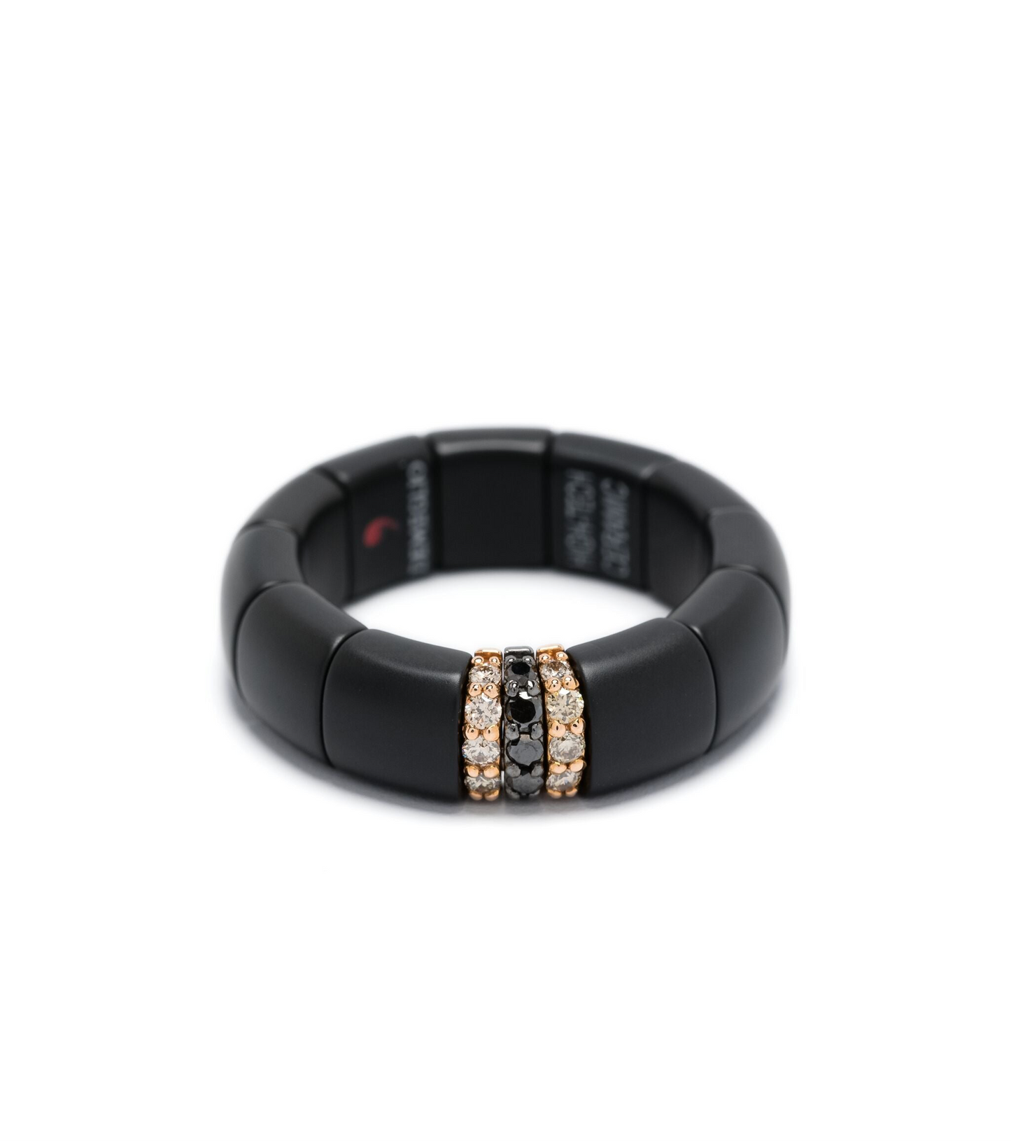 Anillo en oro rosa de 18 kt con diamantes