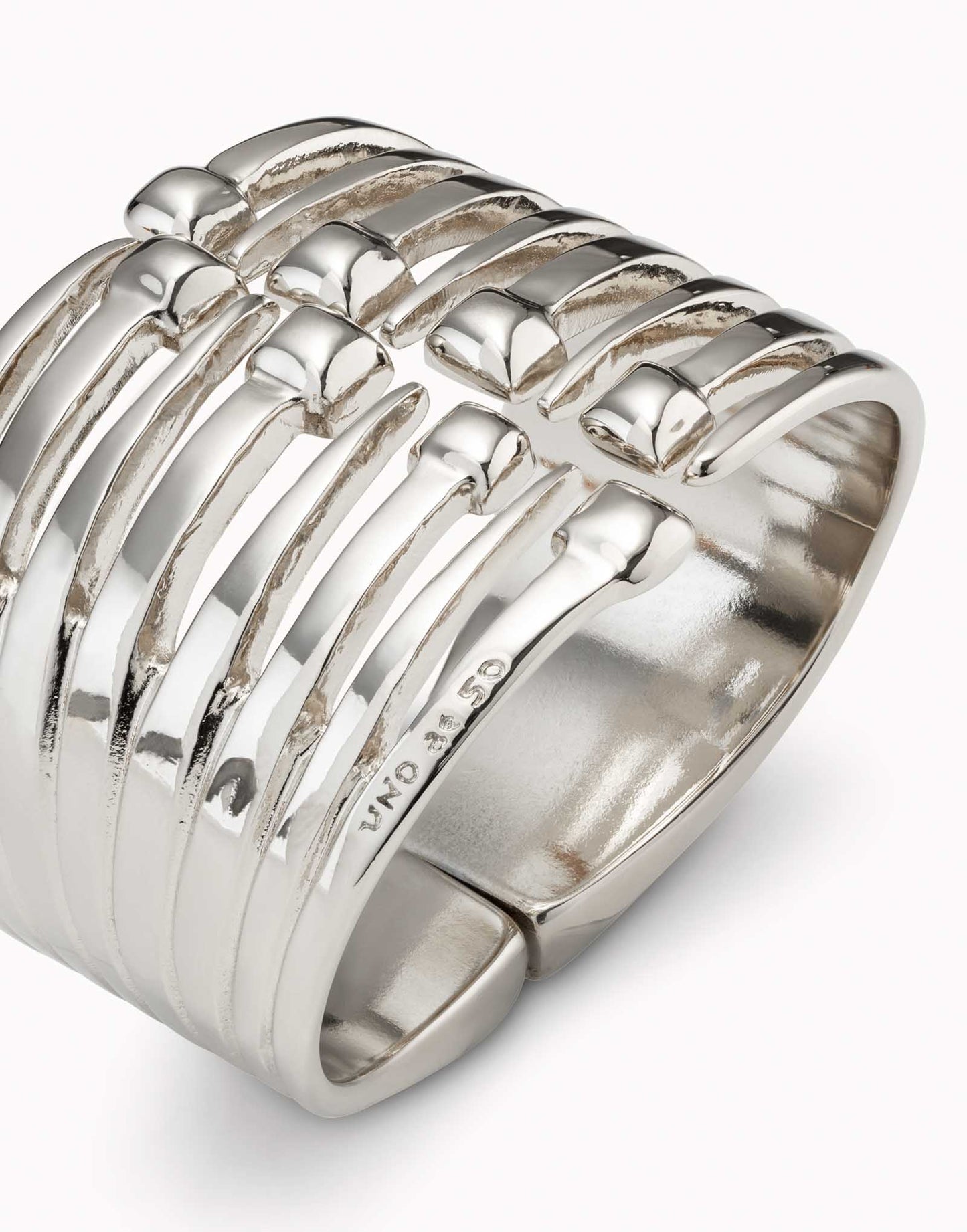 Sterling silver plated bracelet with multiple nail heads