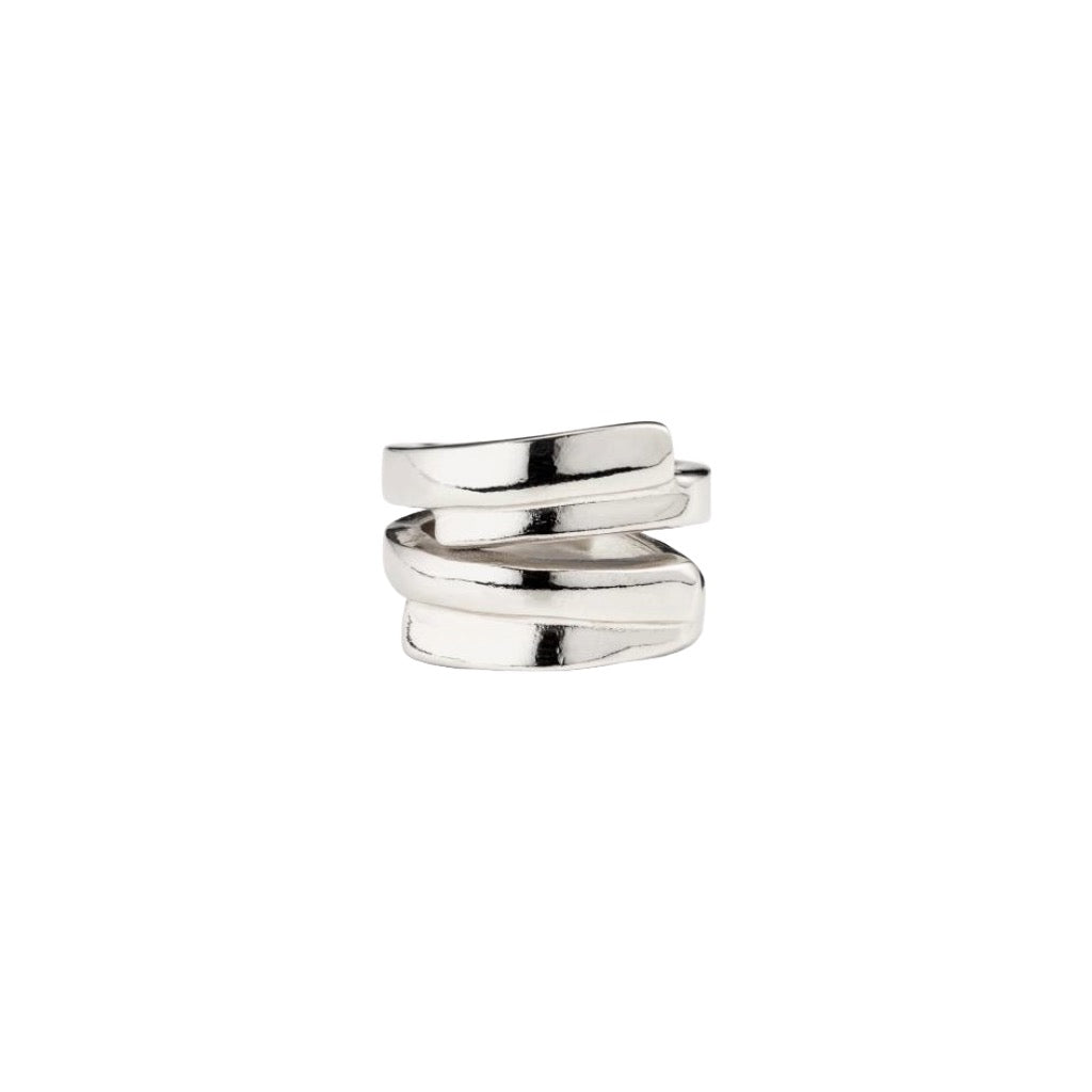 Anillo irregular bañado en plata de ley