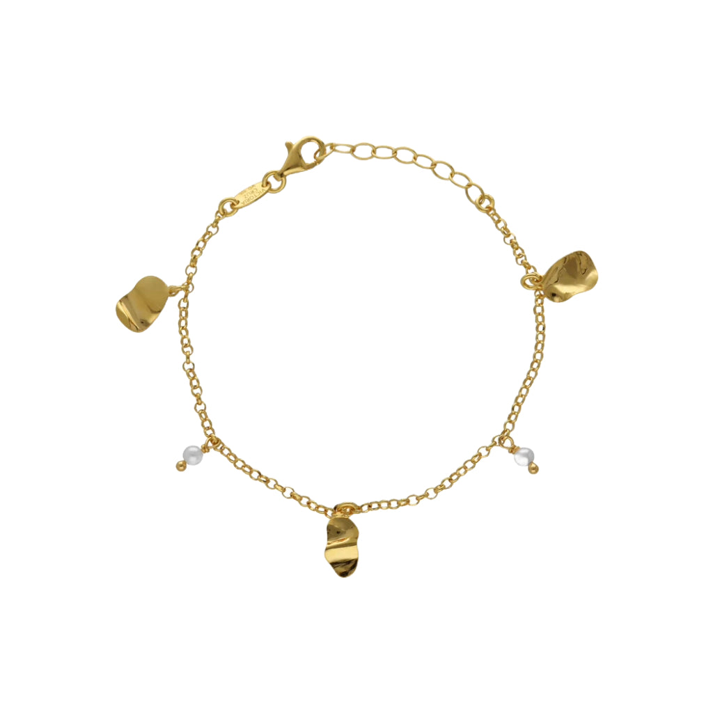 Pulsera hoja perla en Plata de Radiance