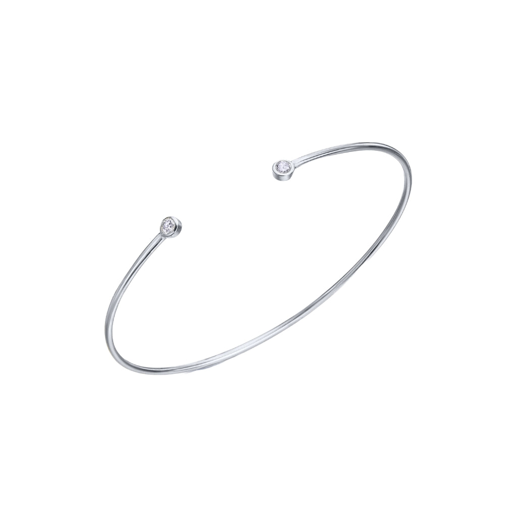 PULSERA TORQUES ORO BLANCO Y DIAMANTES
