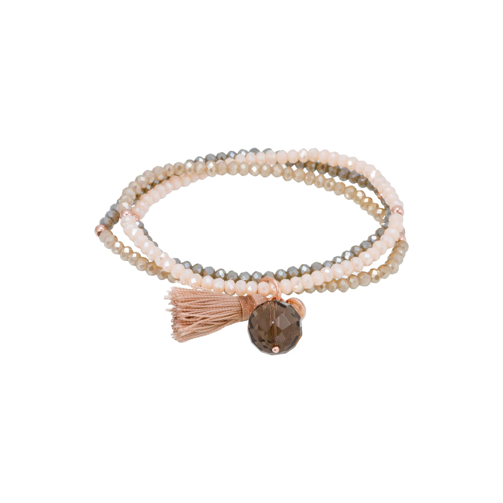 ZEN Brown Bracelet in Rose Silver