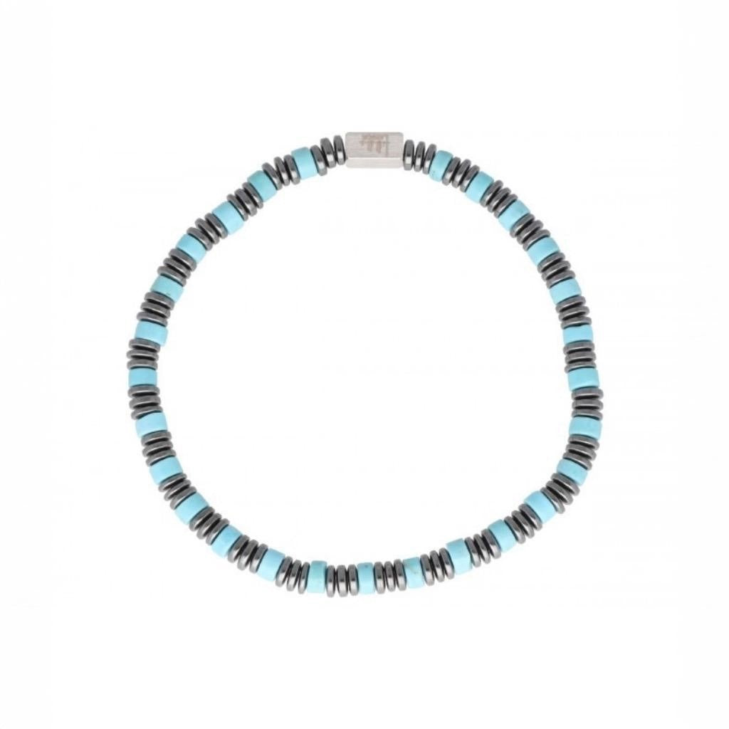 Pulsera acero y tourquoise - BALI064BR-T