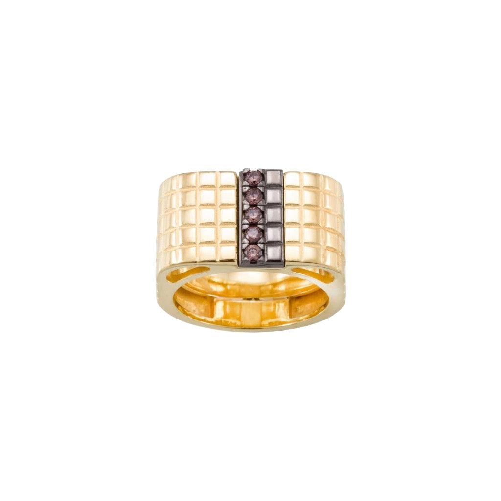 Anillo CHOCOLAT Marrón en plata dorada