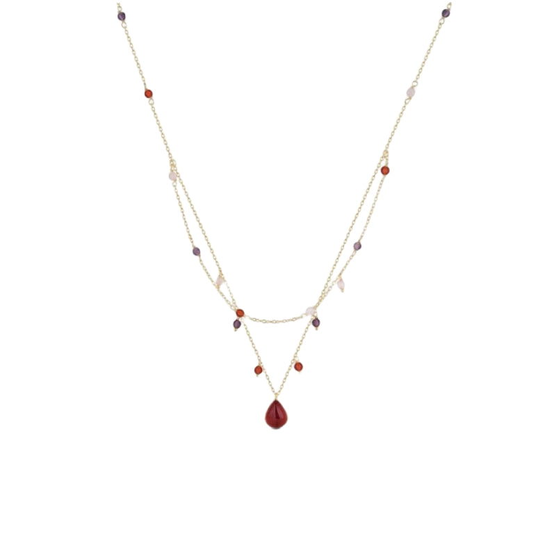 Collar plata chapada piedra natural