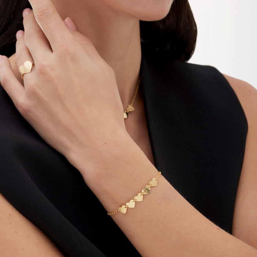 Pulsera corazón El Gesto en Plata