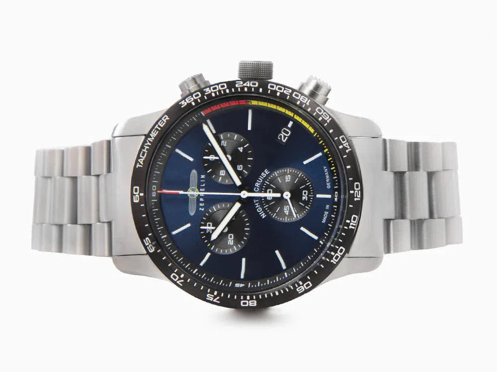 Reloj de Cuarzo Zeppelin Night Cruise, Azul, 42 mm, Cronógrafo, Día, 7288M-3