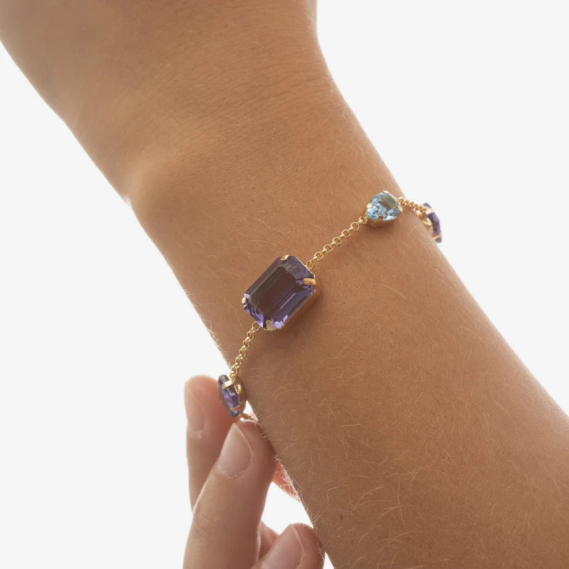 Purple Crystal Bracelet in Balance Silver