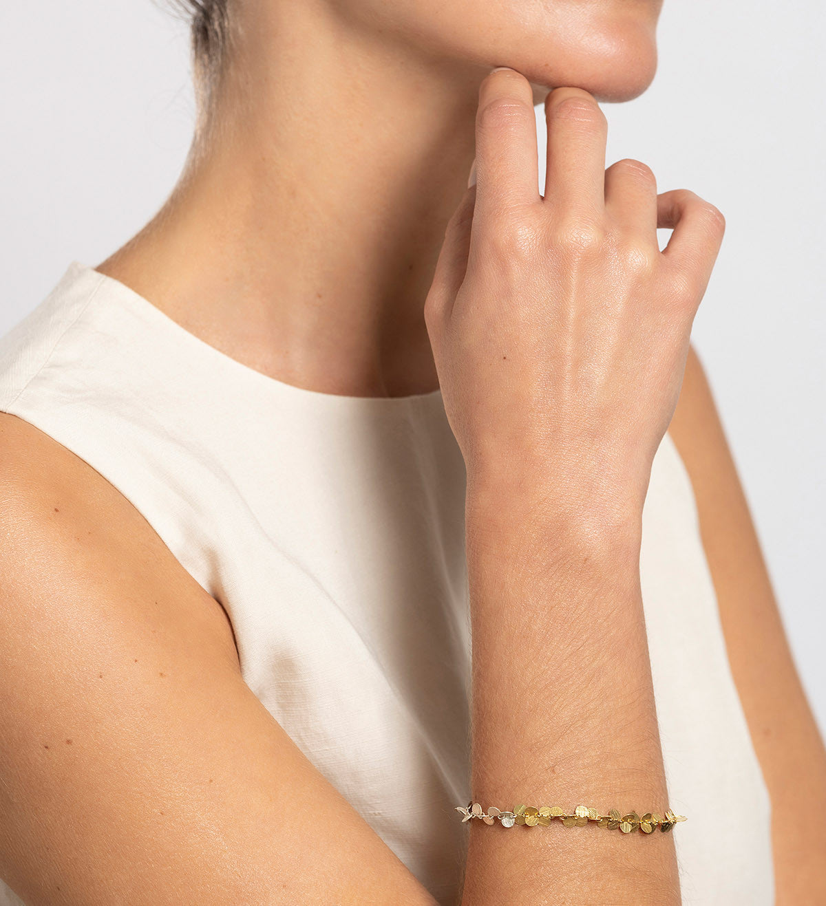 Braçalet or i plata Papallones 19cm