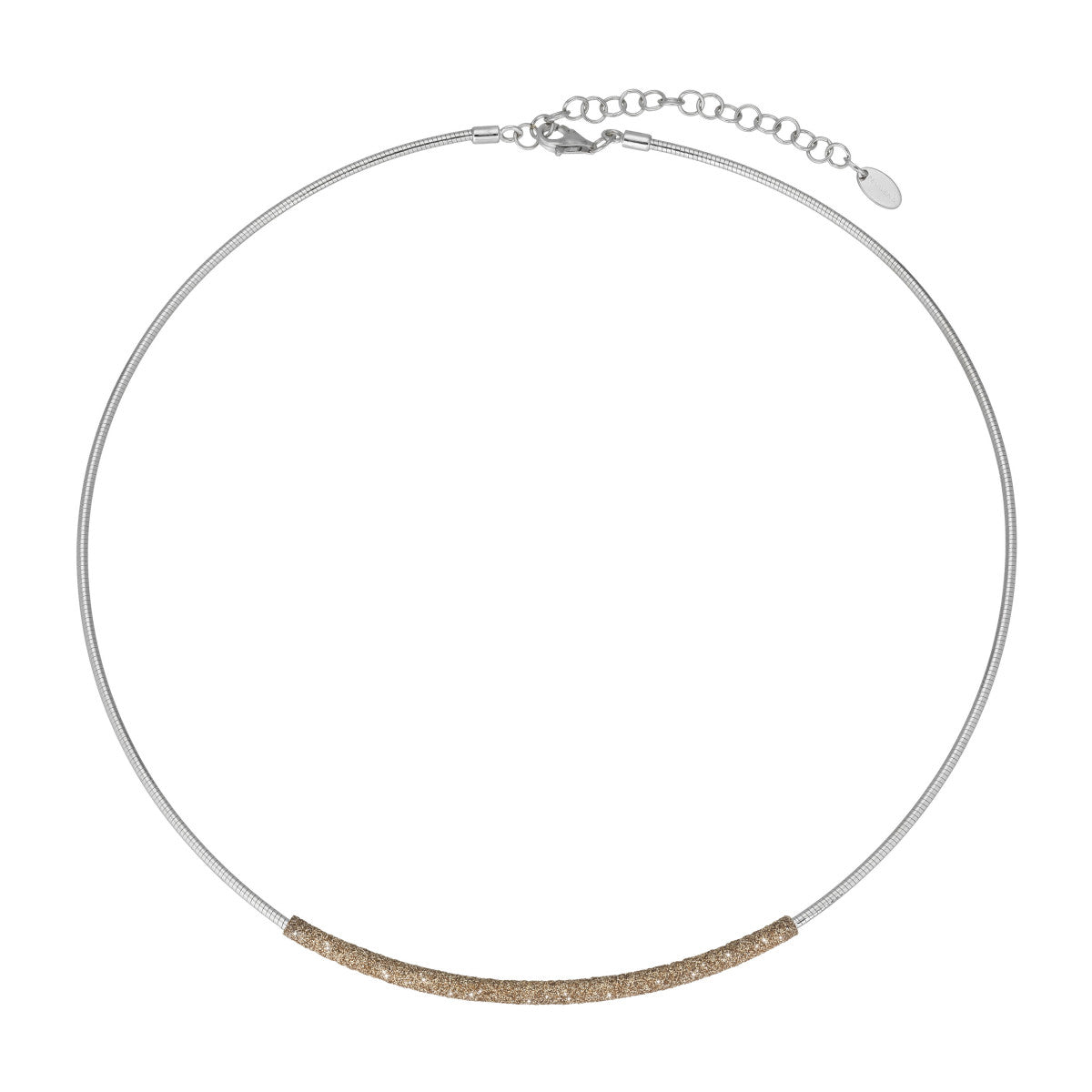 Pesavento DNA Spring Necklace. Rhodium Silver + Powder Yellow Nardò WPSCG005