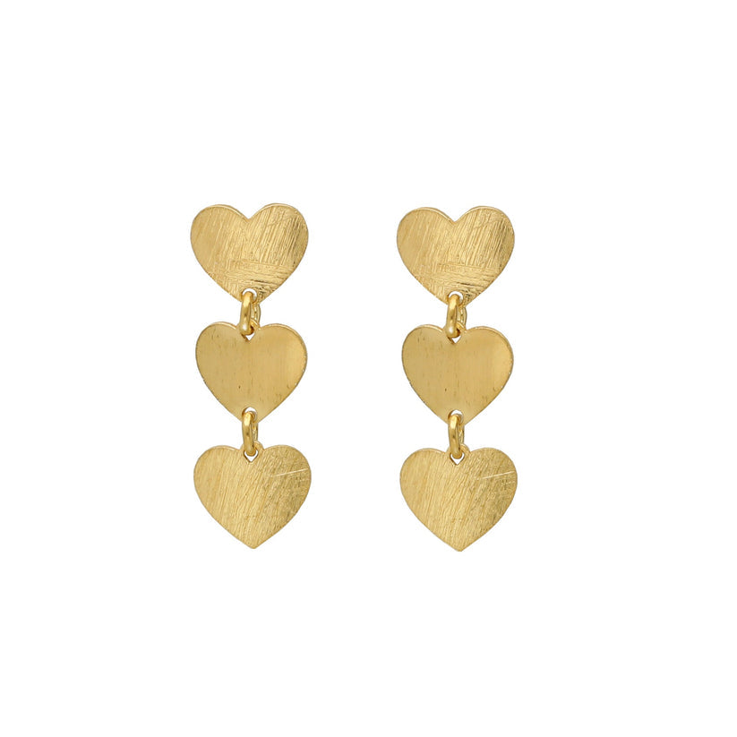 Pendientes largos corazón El Gesto en Plata