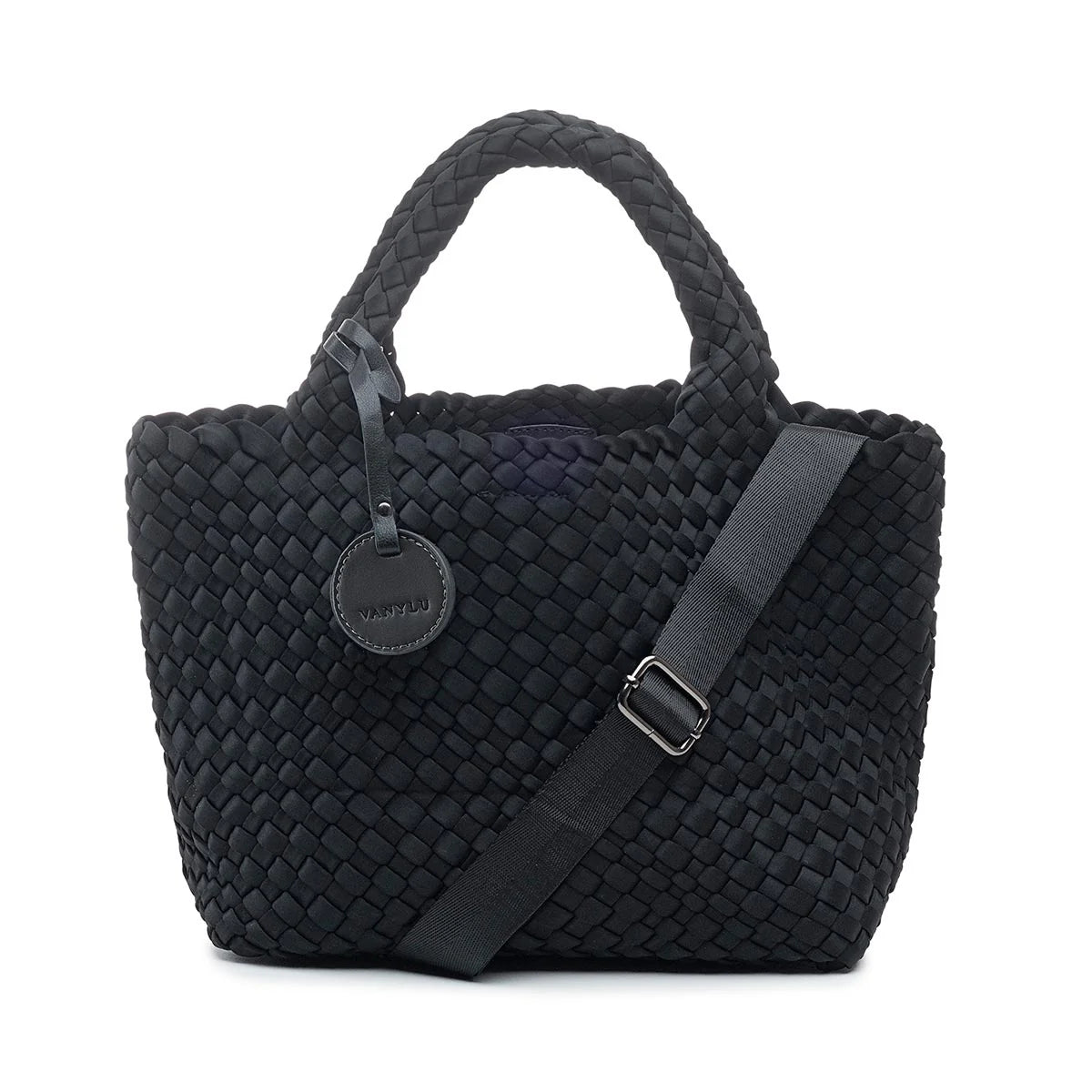 Basic. Bossa de neoprè trenat negre mat