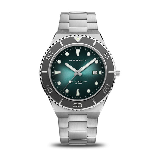 Reloj Bering Diver con esfera sunray plateada