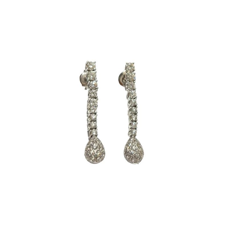 Pendientes de oro blanco de 18k con diamantes