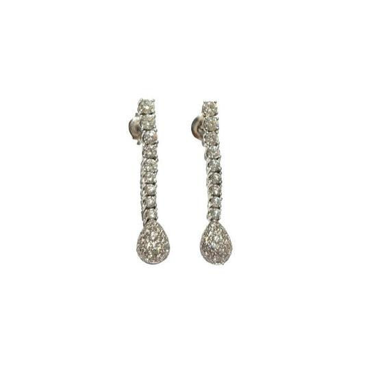 Pendientes de oro blanco de 18k con diamantes
