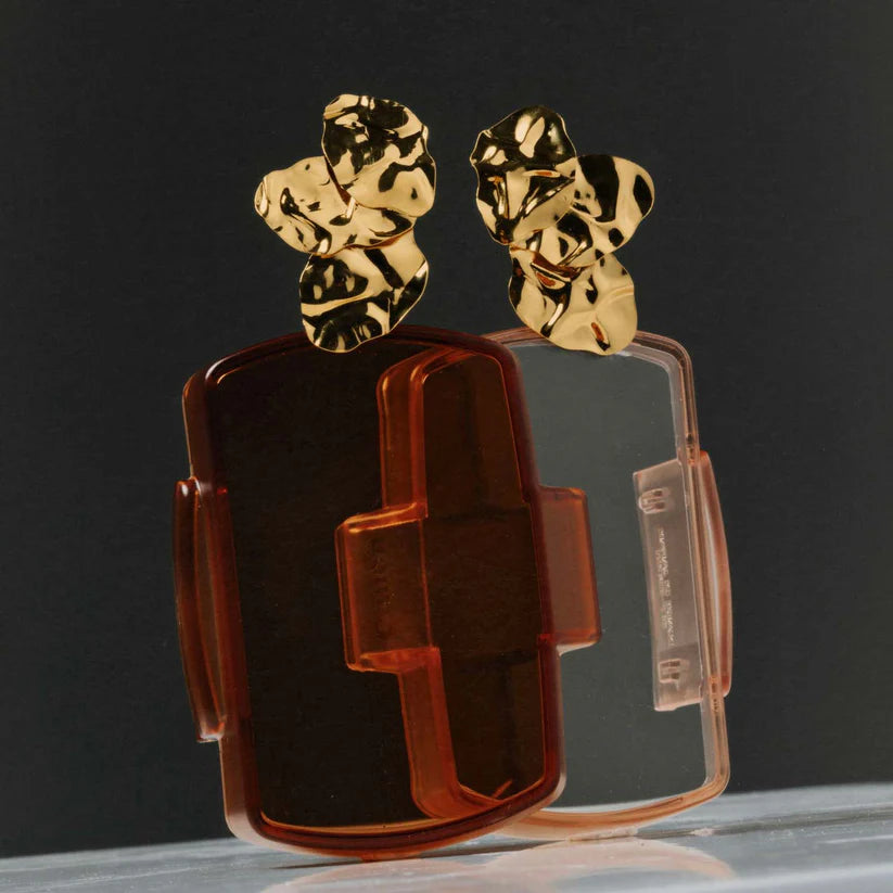 Short Leaf Earrings in Radiance Silver 