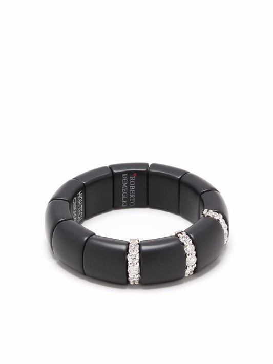 Anell Domino en or blanc de 18kt amb diamants