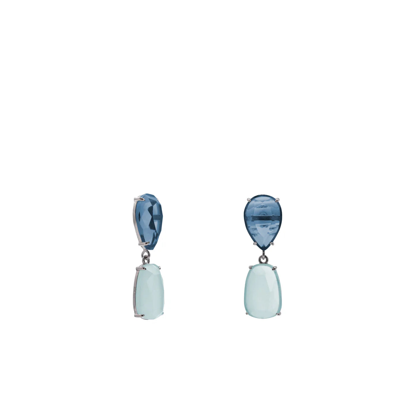 Milky blue colored stone earrings