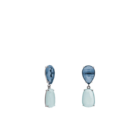 Milky blue colored stone earrings