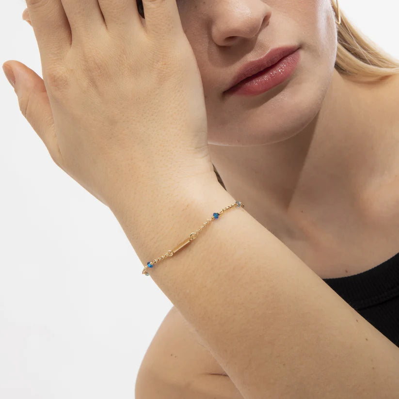 Polsera rectangle vidre a Plata bany Or d'Anya