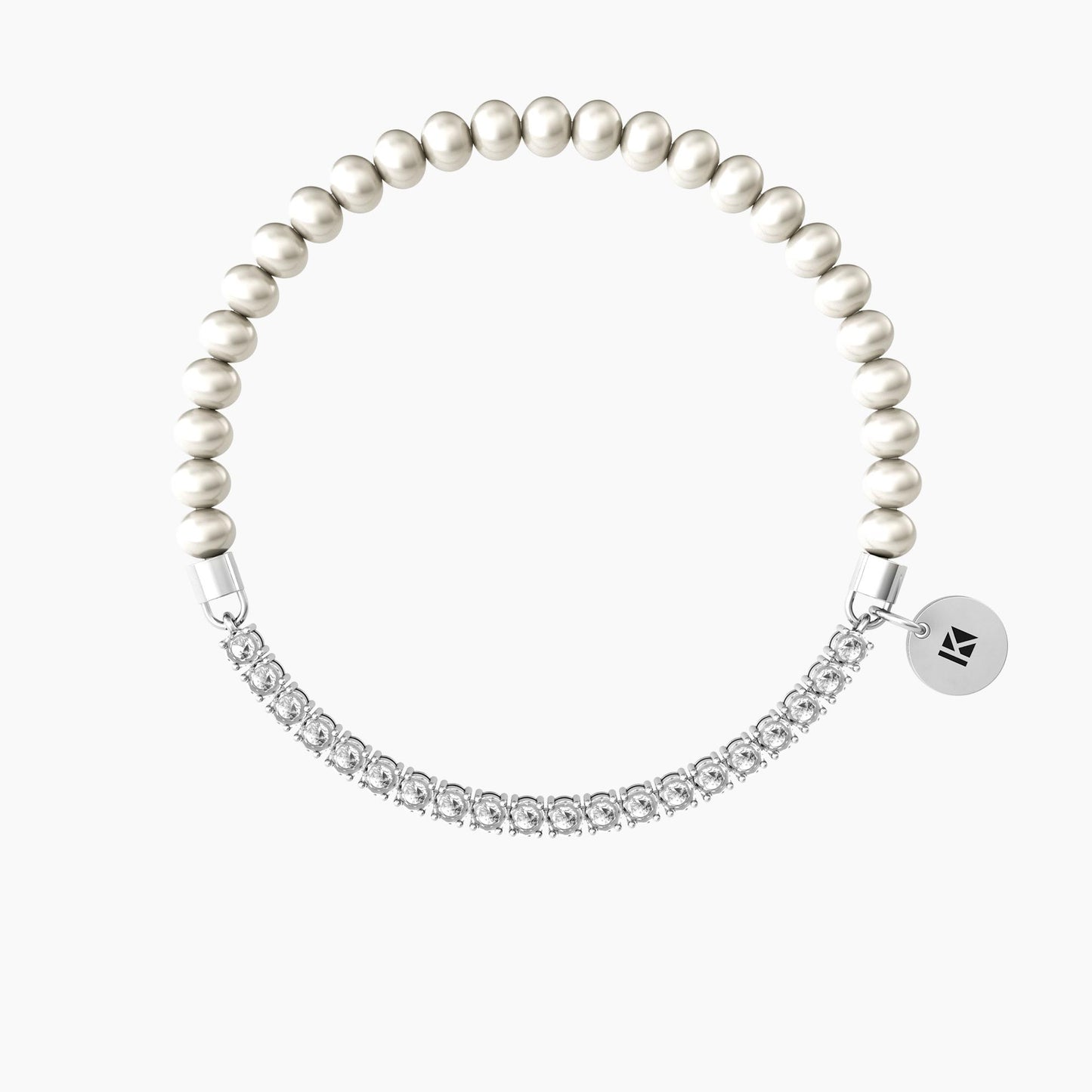 Pulsera elástica tenis y perlas Pulsera de la felicidad