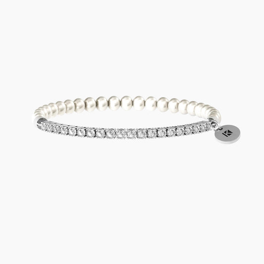 Elastic tennis and pearl bracelet Happiness bracelet