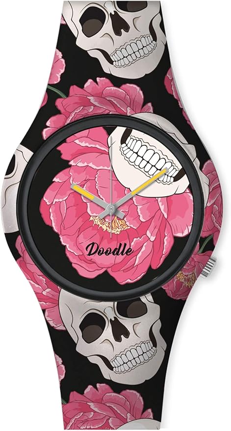Montre Doodle Santa Mort Mood Fleur Rose