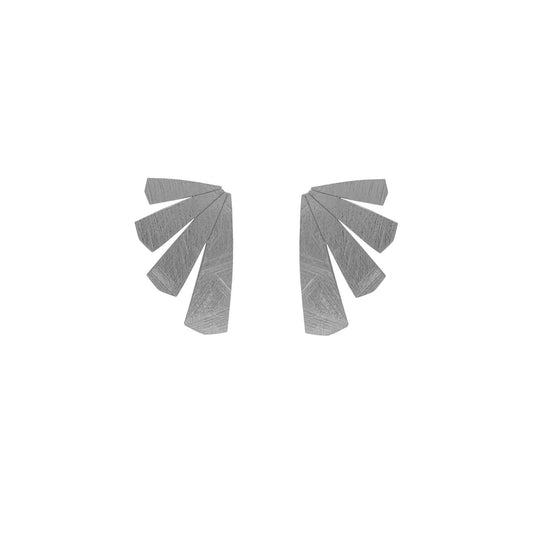 Short small fan earrings in Silver by Noise 