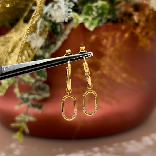 Pendientes oro amarillo 18 ktes y Diamantes