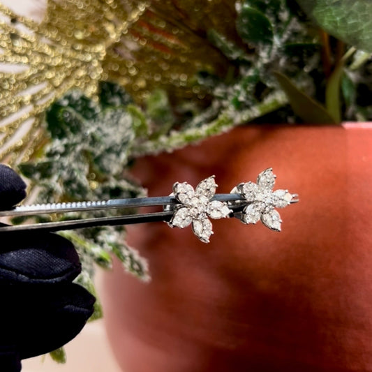 Pendientes oro blanco 18 ktes y diamantes