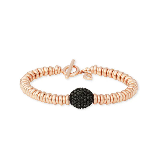 Pulsera Java pulida de 5/4 mm con pavé de espinela negra