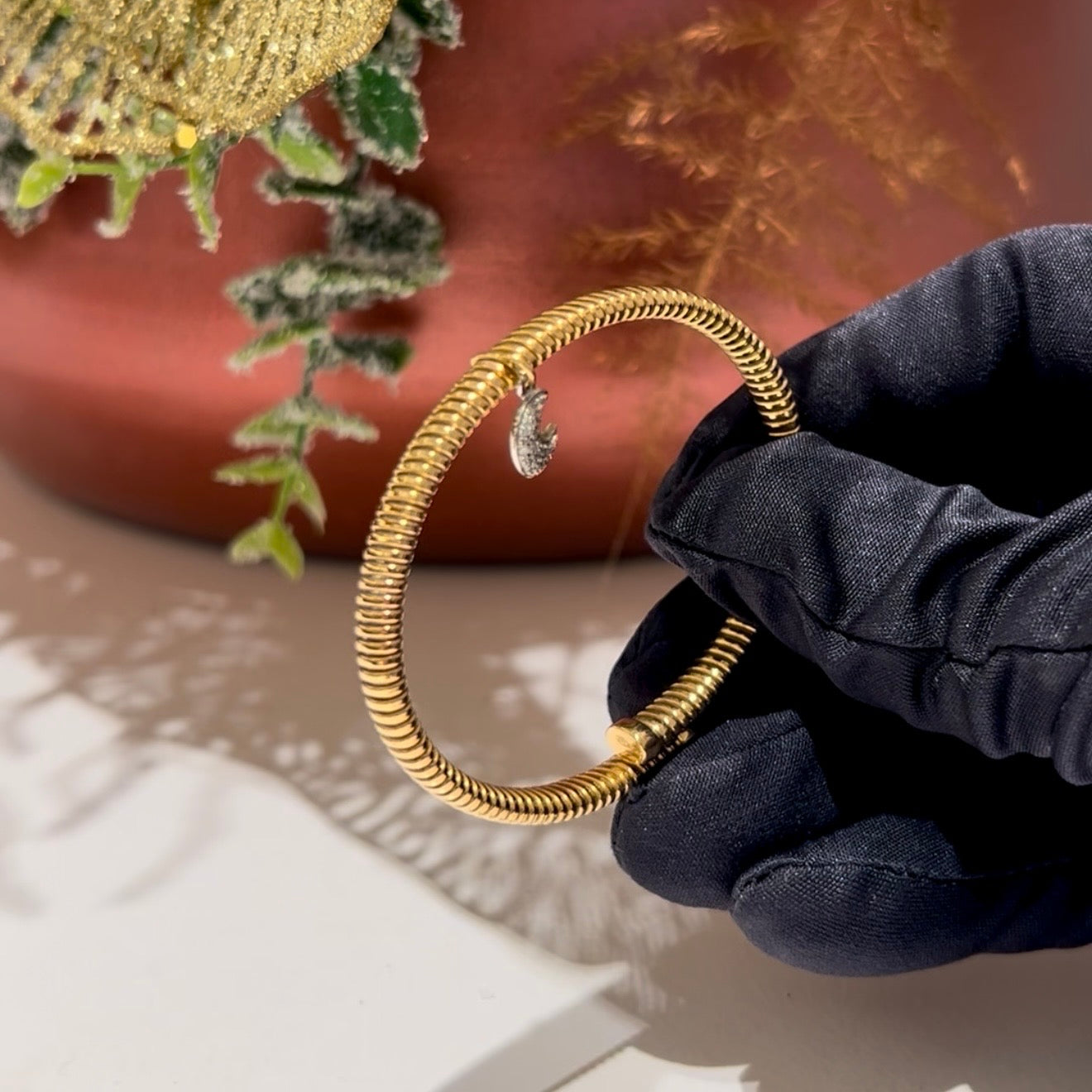 Esclava oro Rosa 18ktes y Diamantes