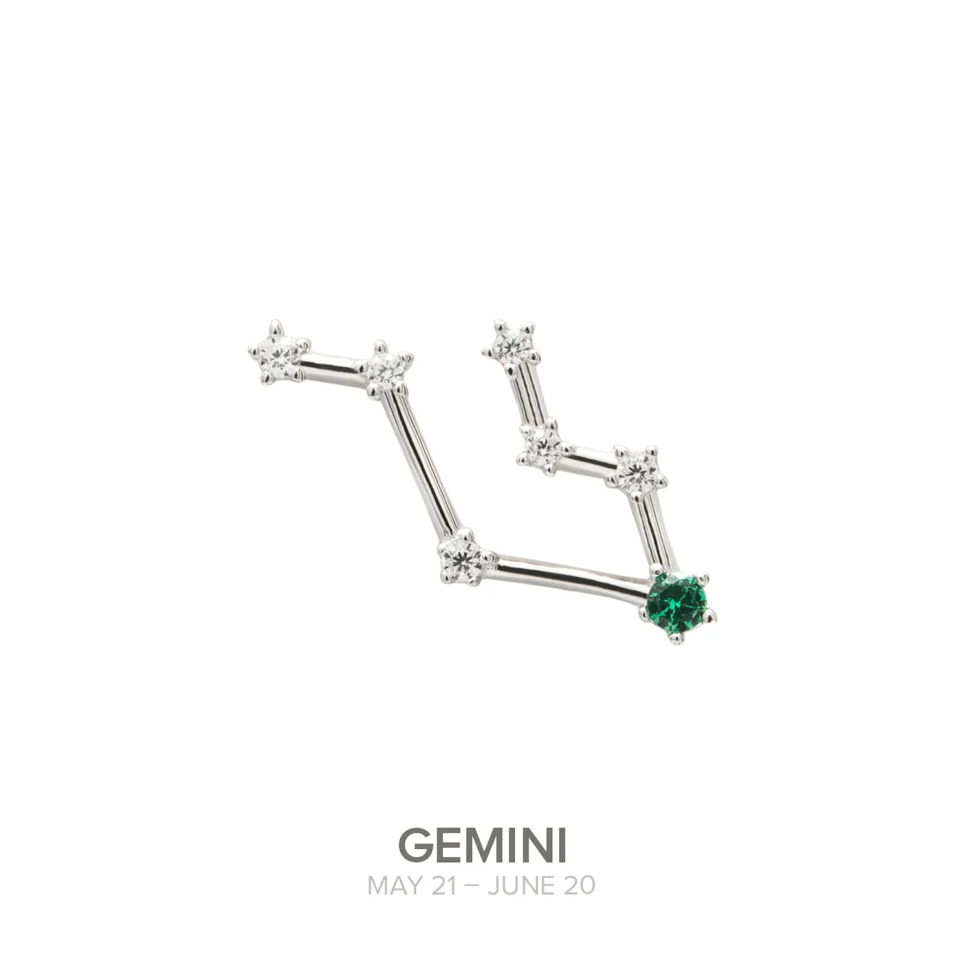 Penjoll GEMINIS de plata amb Cromodiòpsid natural