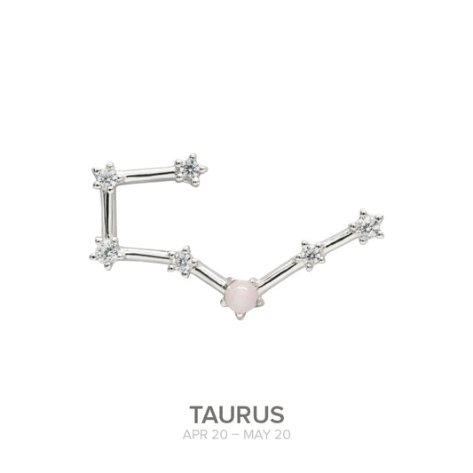 Penjoll TAURE de plata amb Quars Rosa natural