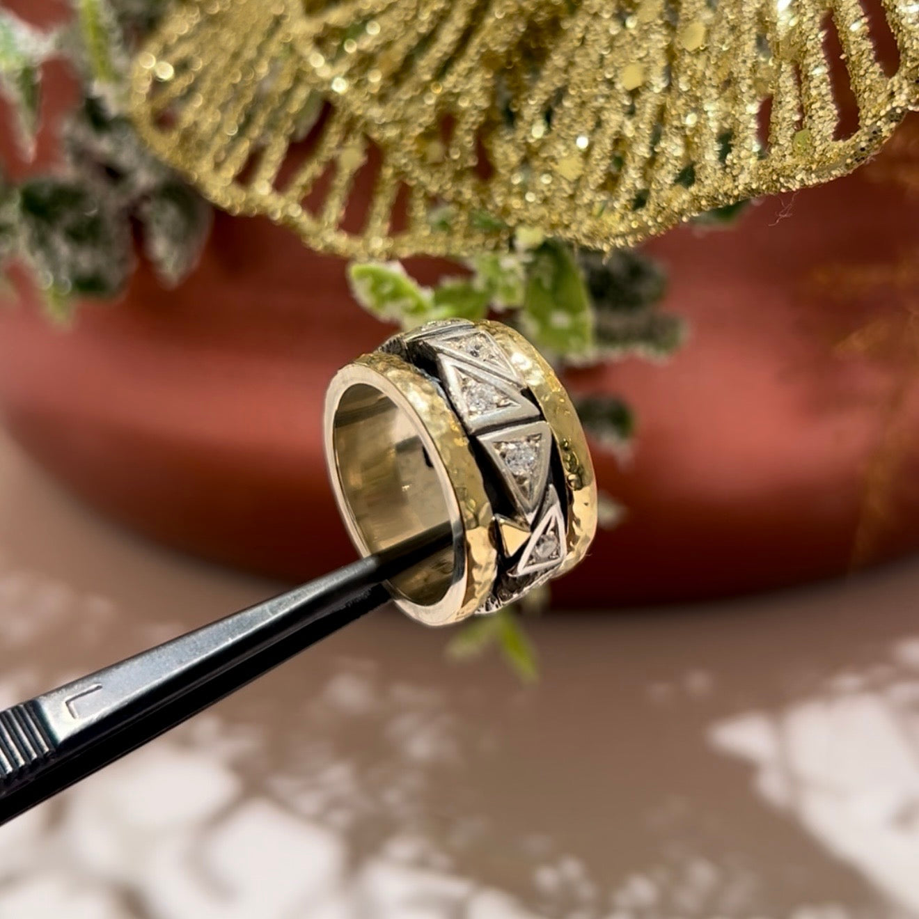 Anillo styliano plata oro 18 ktes y circonitas