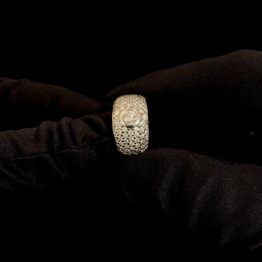 Anillo oro blanco 18 ktes y diamantes