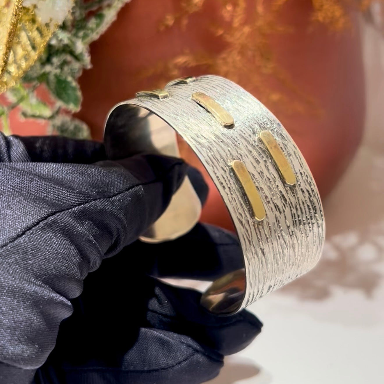 Esclava styliano plata y oro 18ktes