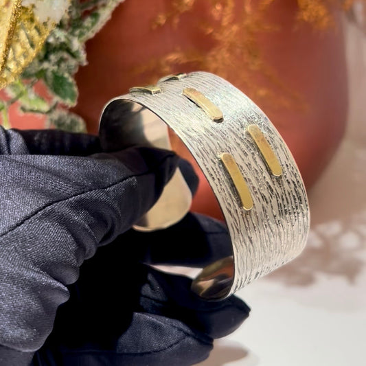 Esclava styliano plata y oro 18ktes