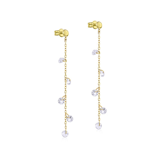 LONG TOPAZ EARRINGS, MADE IN 18K GOLD