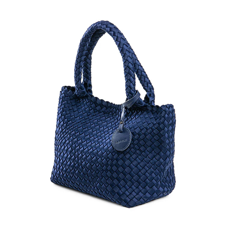 BASIC. BOLSO DE NEOPRENO TRENZADO AZUL MARINO