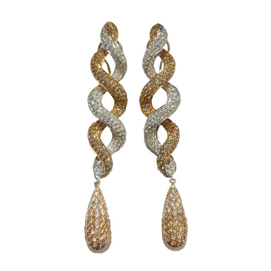 ARRACADES OR BLANC 18K I DIAMANTS
