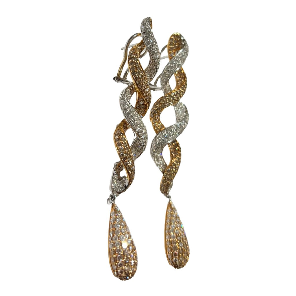 18K WHITE GOLD AND DIAMONDS EARRINGS