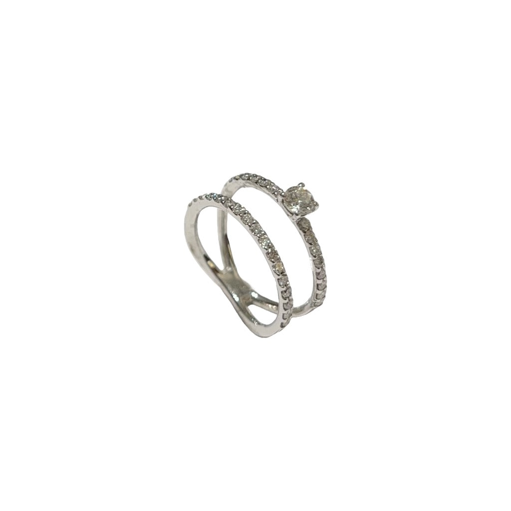 ANELL OR BLANC 18K I DIAMANTS