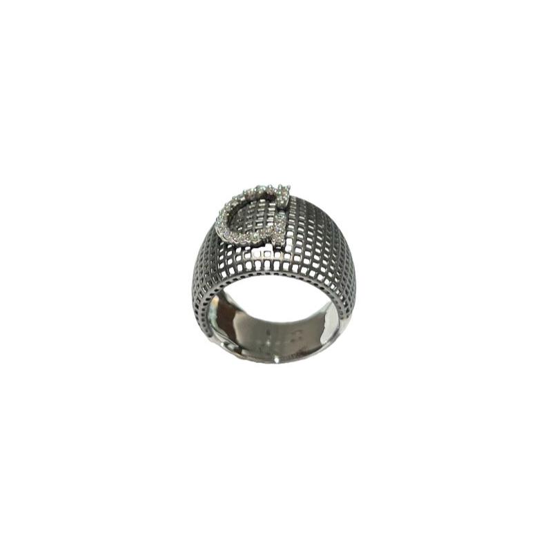 ANELL OR BLANC 18K I DIAMANTS