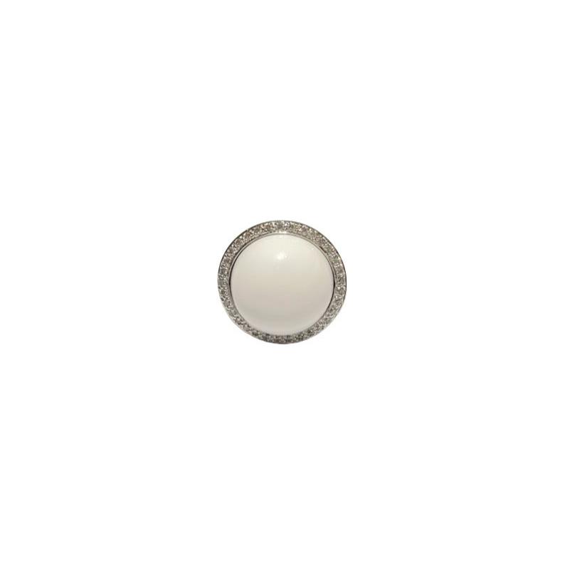 ANILLO ORO ROSA 18K DIAMANTES Y CORAL BLANCO