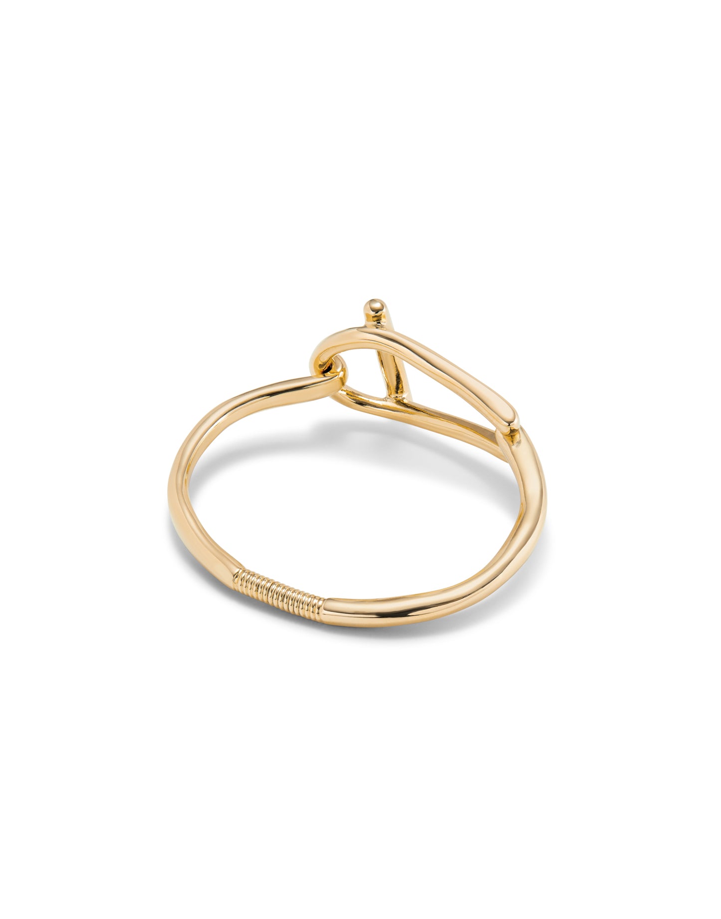 Pulsera rígida bañada en oro 18k eslabón mediano y muelle interior
