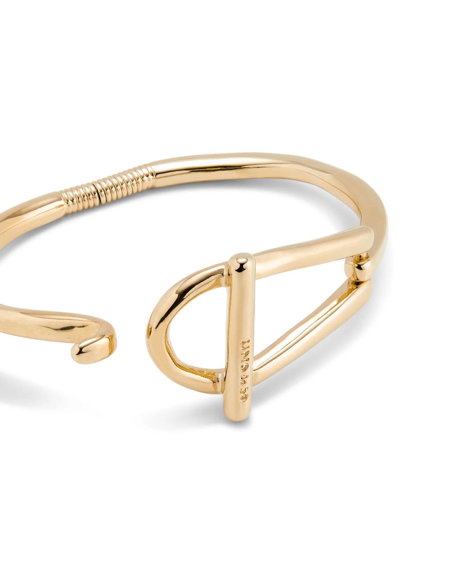 Pulsera rígida bañada en oro 18k eslabón mediano y muelle interior
