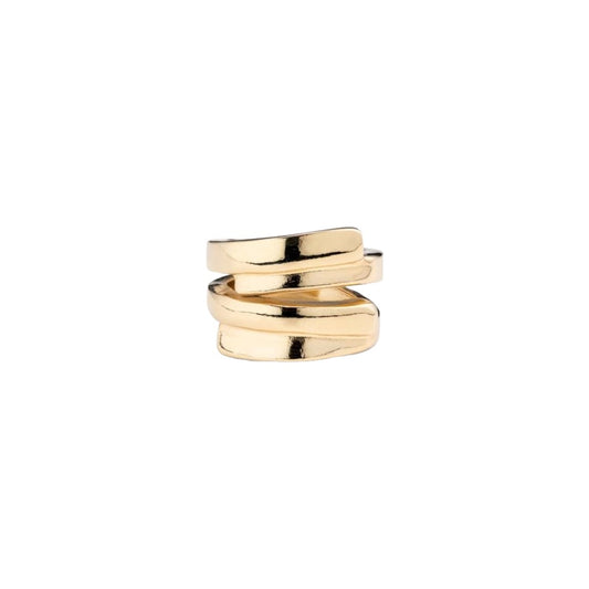 Anell irregular banyat en or de 18k