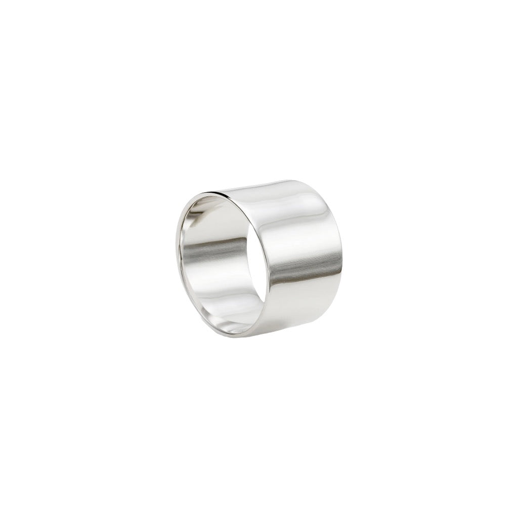 Wide plain silver rings, regular and smooth design