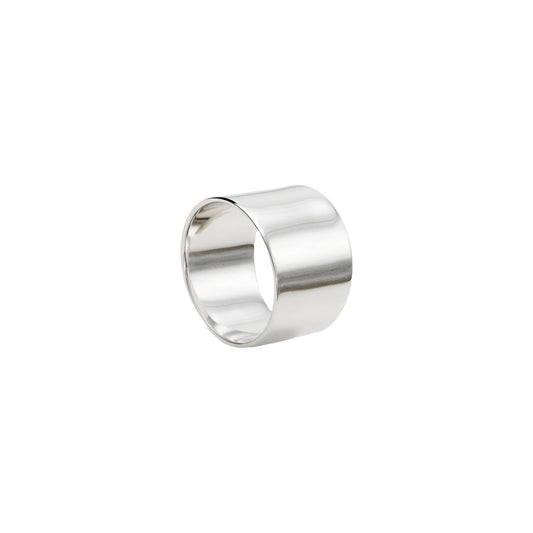 Wide plain silver rings, regular and smooth design